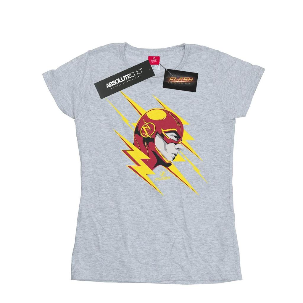 DC Comics Womens/Ladies The Flash Lightning Portrait Cotton T-Shirt