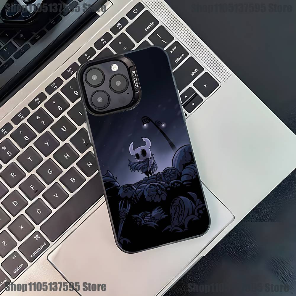 H-Hollow Knight Silksong Phone Case For iPhone 17,16,15,14,13,12,11,Pro,XS,Max,Plus,Mini,SE4,E Black Matte Shockproof Cover