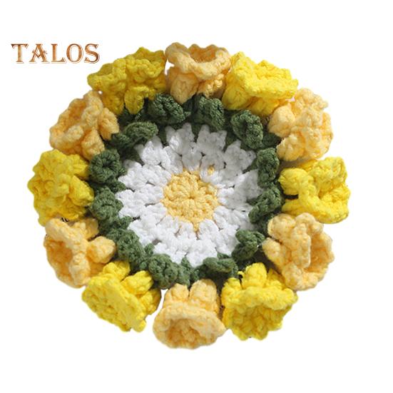 Blomväv Underlägg Halkskydd Mugghållare Bordstabletter Dekorativ Virkad Liljekonvalj Dryckesunderlägg Återanvändbar Bordsmatta Kökstillbehör