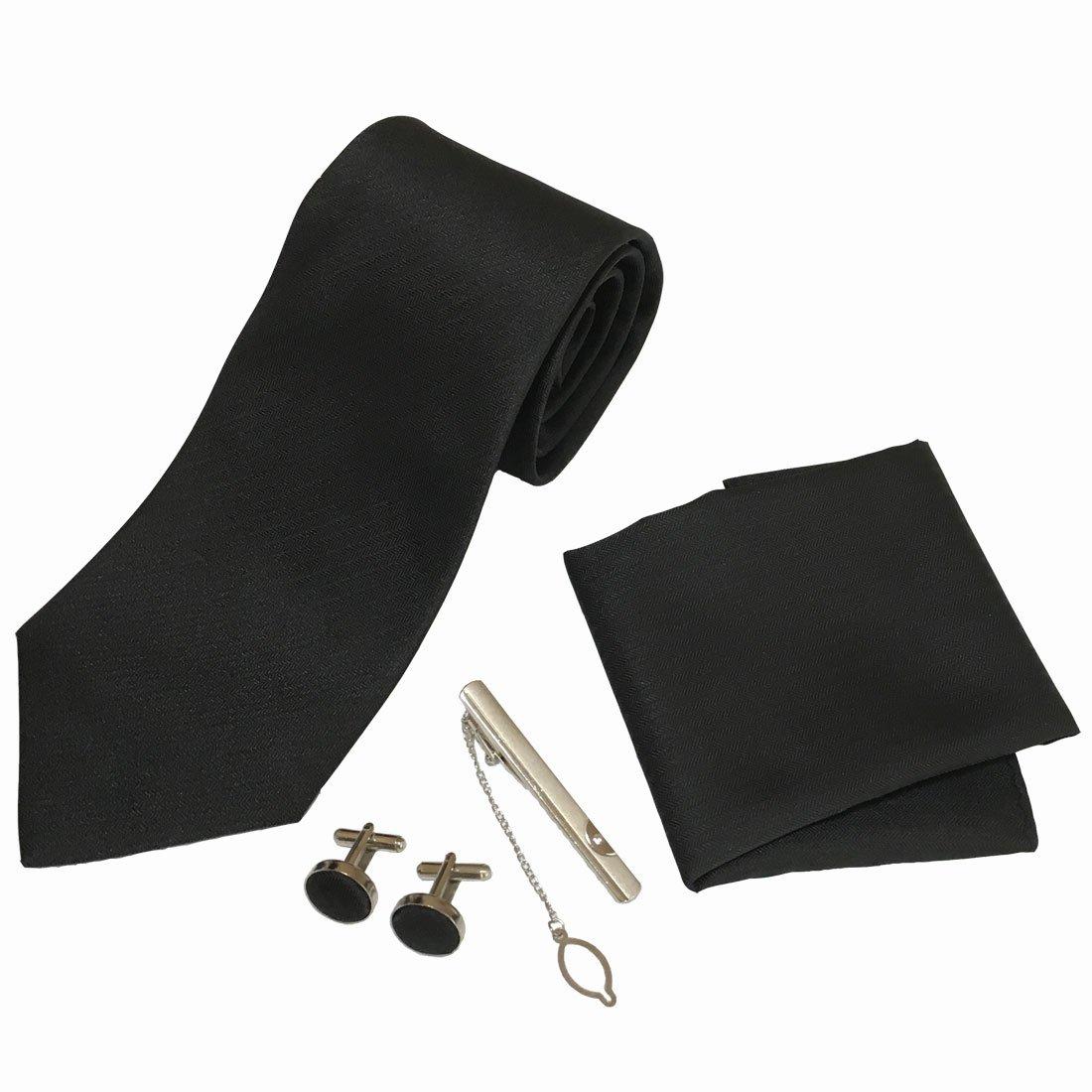 

[Banane D or] Necktie, Funeral, Pocket Square, Formal Occasions (Black)