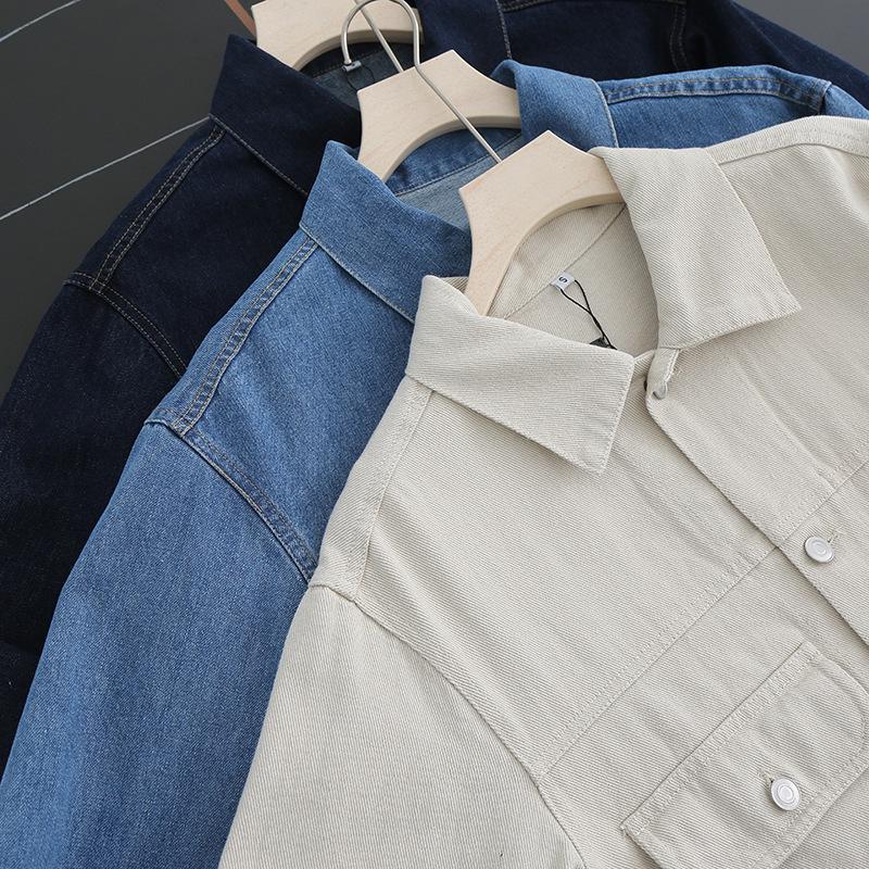 2025 Japanese Style Retro Casual Denim Jacket: Couples' Loose-Fit, Double-Pocket Lapel Outerwear