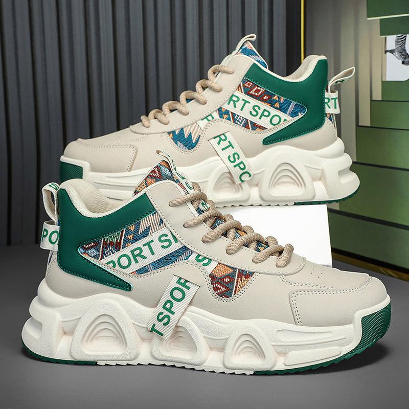 

Men s shoes 2025 new Internet celebrity explosion outdoor non-slip versatile casual sports shoes men s platform heightening dad shoes 44 бежевый