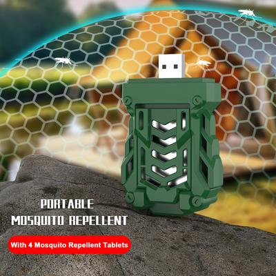 Mosquito Repellent Portable USB Plug-in Mosquito Repeller Heated Electronic Mosquito Killer with 4 Mosquito Repellent Tablets for Indoor Outdoor Campi