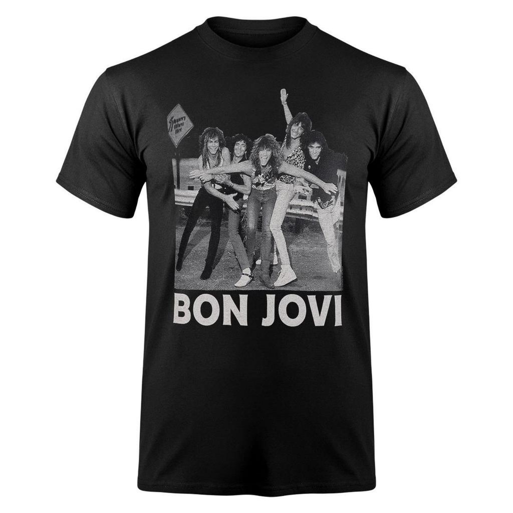 BON JOVI FOTO Maglietta Band Uomo e Donna Manica Corta Retro Hip Hop Y2k Top Tendenza Marca T-shirt Estate Uomo Streetwear