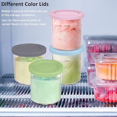 1/4Pcs Creami Pints And Lids for Ninja Ice Cream Can Cooler BPA-Free