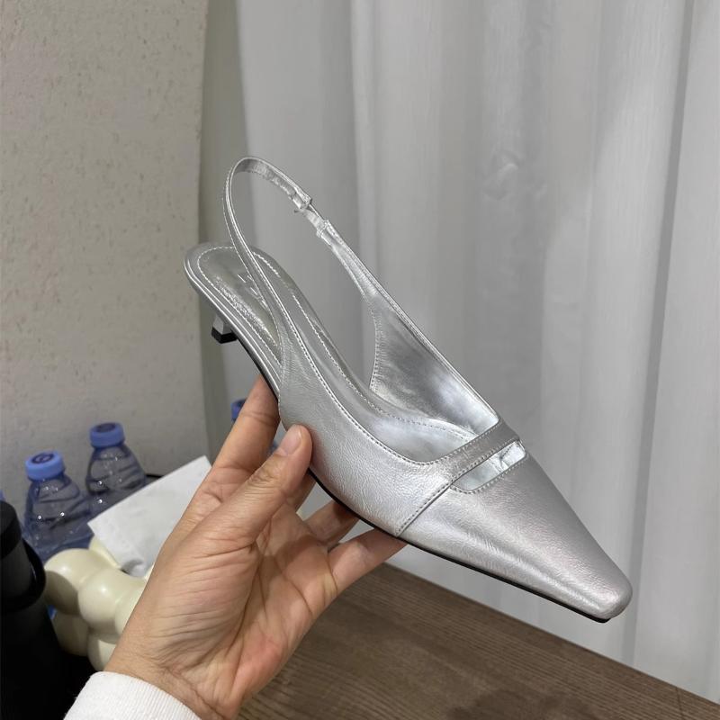 Mode Eleganta Kvinnor Spetsig Tå Klackade Sandaler Trend Sommarskor 2025 Nya Mode Festtofflor Kvinna Slingback Pumps Zapatos Mujer