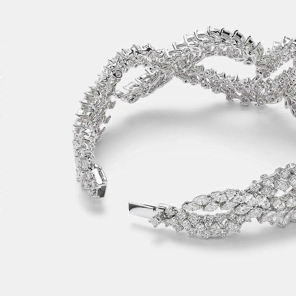 New flower-shaped bracelet personality zircon bracelet versatile cold style hand jewelry female bracelet silver
