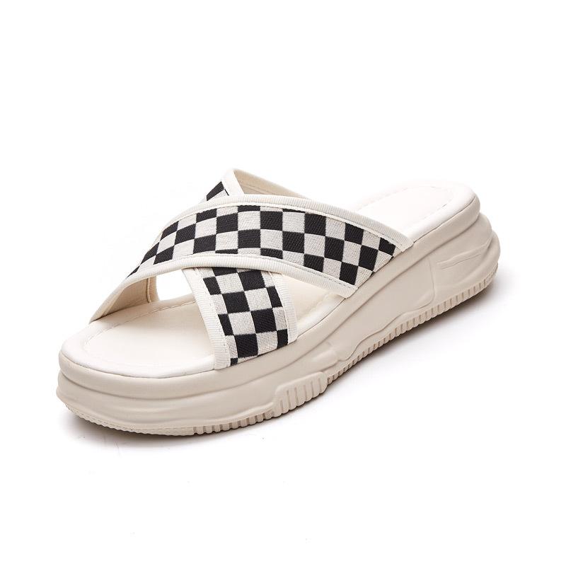 New muffin slippers women's platform sandals women's summer wear beach shoes flat sandals open toes