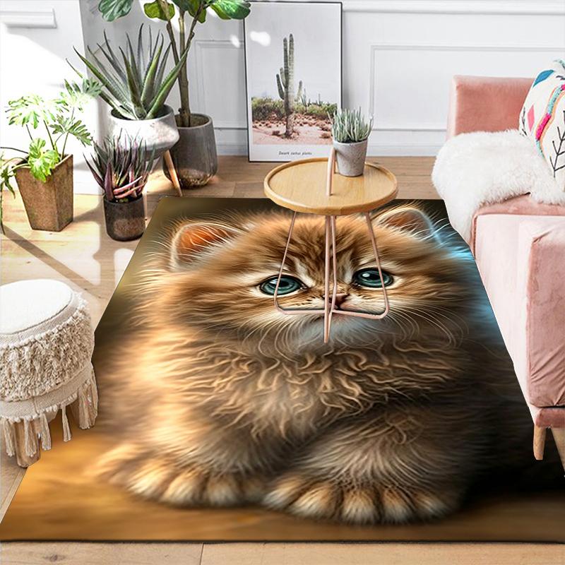 1Pc Golden Kitten Dreams Rug Office Carpet Indoor Outdoor Doormat Nonslip Soft Comfortable Living Christmas Halloween Xmas Gift D924182