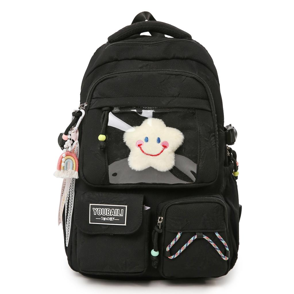 Schoolbag waxy jiji primary school students cute transparent backpack girls two-dimensional color large-capacity pain bag baby bag