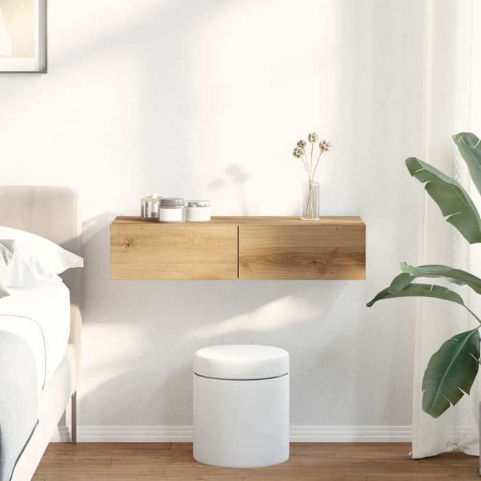 VidaXL Wall Shelf with Drawers Artisan Oak Engineered Wood 859985