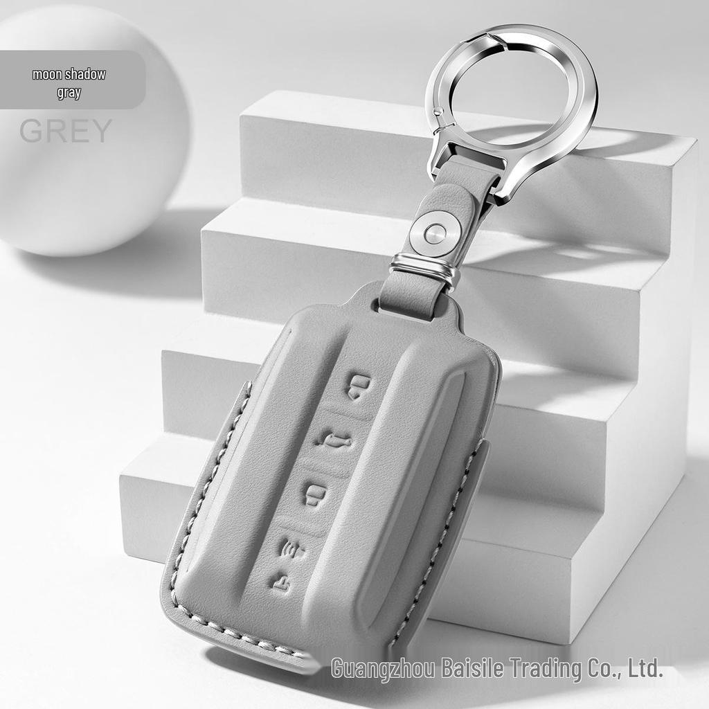 Premium Leather Car Key Cover for Tank 400 - Genuine Cowhide Key Bag with Buckle for Men and Women