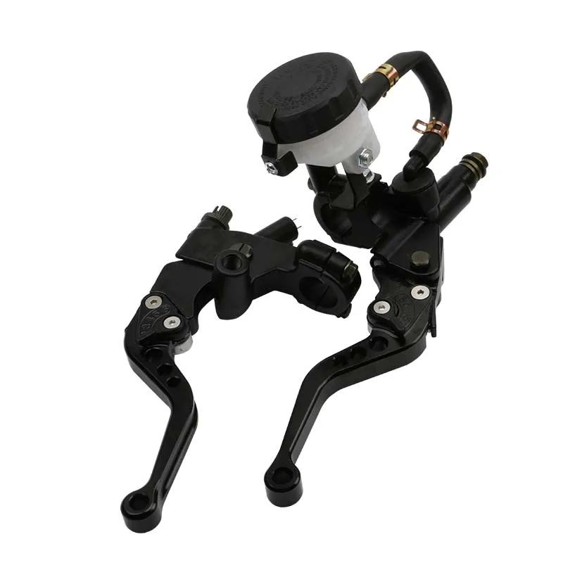 

Мотоцикл Регулируемый Комплект Рычагов Главного Цилиндра Сцепления и Тормоза с Бачком Восстановление Тормозов и Сцепления Универсальные Детали с ЧПУ чёрный