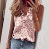 Summer Ruffled Sleeveless Fitted Pineapple Print Blouse for Women