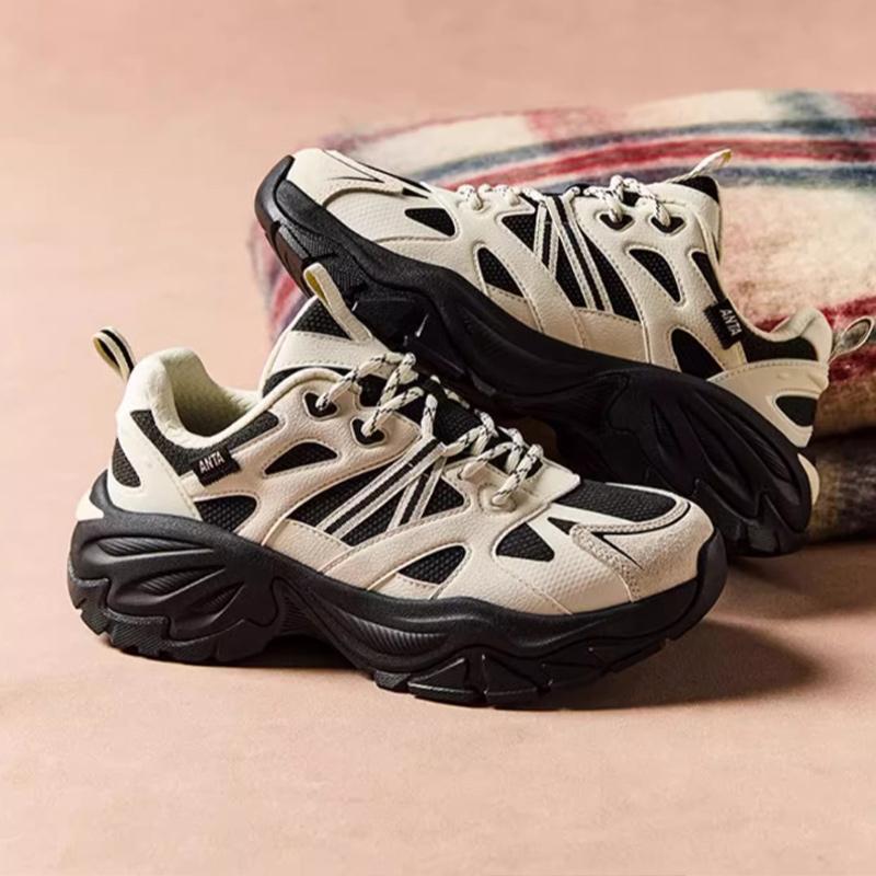 New Anta Life Collection Anti Slip And Wear Resistant Breathable Low Top Casual Shoes Women's White Black 122448808-3