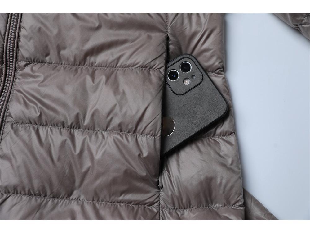 2025 Winter Autumn Women Plus Size Lightweight Down Jacket Detachable Hood Warm Mid Length Coat