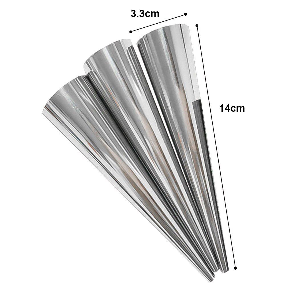 12pcs Stainless Steel Spiral Croissants Molds Pastry Cream Horn Cake Bread Mold Conical Tube Moulds