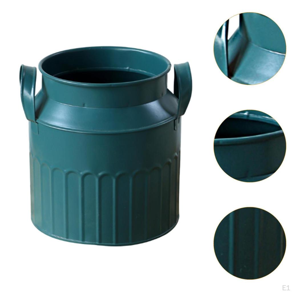 Decorative Flower Vase Iron Planter Portable Home Decor Dried Bucket Plant Pot for Wedding