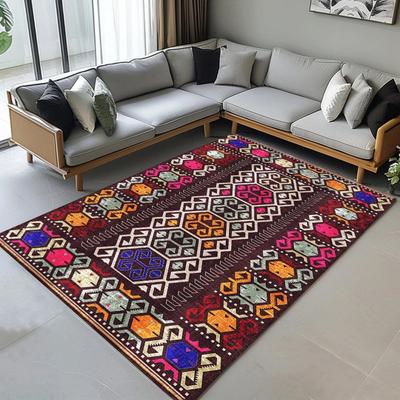 Teppich im türkischen Stil, ethnischer Teppich, antik aussehender Teppich, böhmischer Teppich, rutschfester Teppich, Boho-Teppich, waschbare Bodenmatte für Wohnzimmer