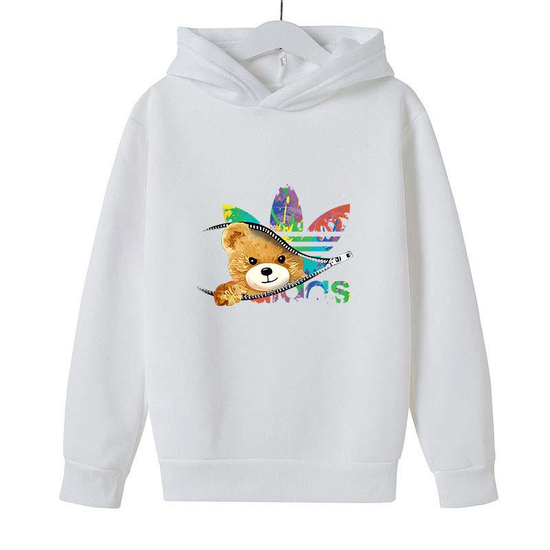 Unisex Autumn Plus Velvet Printed Hoodie - Casual Versatile Outerwear for Men, Women, and Children