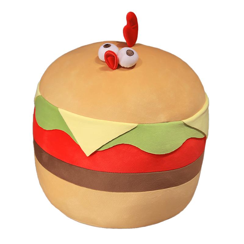 55cm Burger Chicken Plush Toy Cushion Stuffed Plushies Sofa Throw Pillow Ornament Creative Hamburger Gifts For Girls Kids Favors
