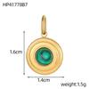 CARLIDANA Vintage Stainless Steel Pendant Gold Plated Multi-Colored Round Natural Stone Handmade Diy Necklace Jewelry Charms