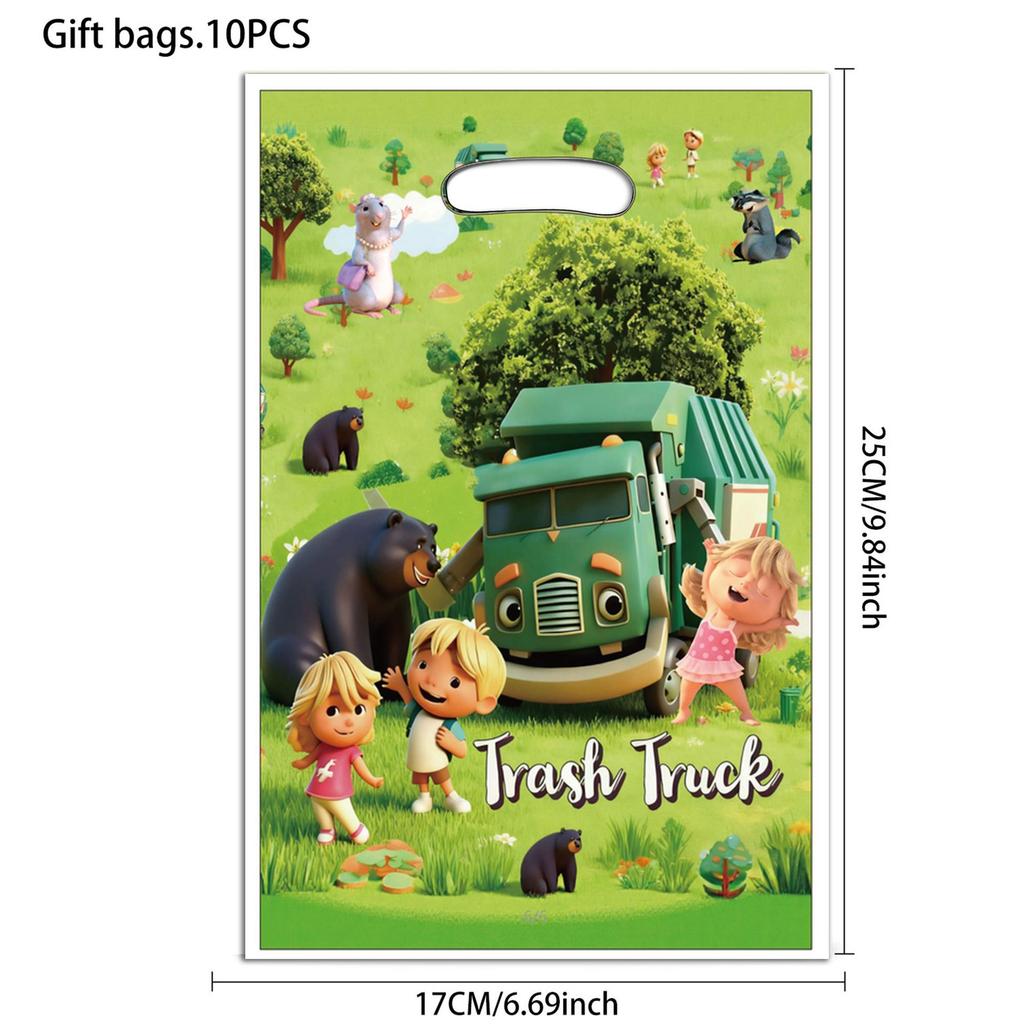 Hank Trash Truck Birthday Party Supplies Plate Cup Backdrop Balloons Cake Topper Gift Bag For Kids Favors Birthday Decoration