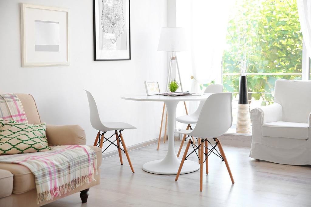 ROUND WHITE TABLE Skinny for the Dining Room MODERN