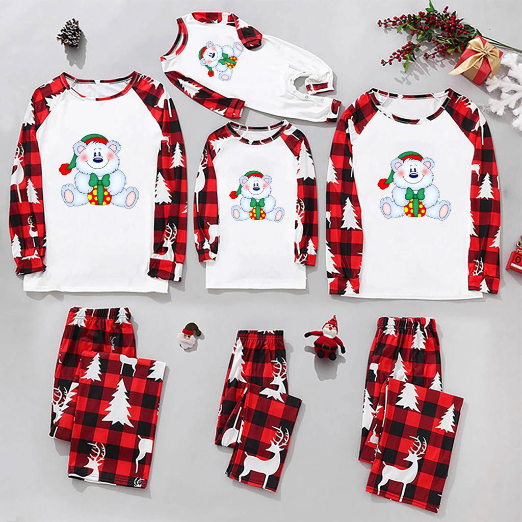 Christmas Family Matching Festive Xmas Pajamas Sets Holiday Pjs for Boys and Girls