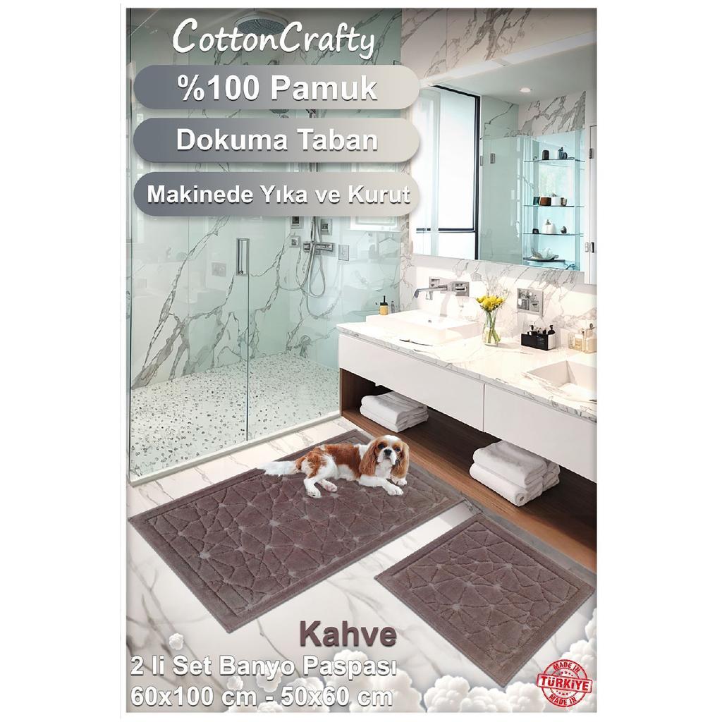 100% Cotton Woven Bath Mat Set, Bath Rug Glass Set Of 2 60x100 - 60x50