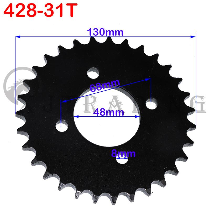 428/420 Chains 25T/31T/32T/41T/48T 48MM Sprockets Rear Back Sprocket Cog For ATV Quad Pit Dirt Bike Buggy Go Kart Motorcycle