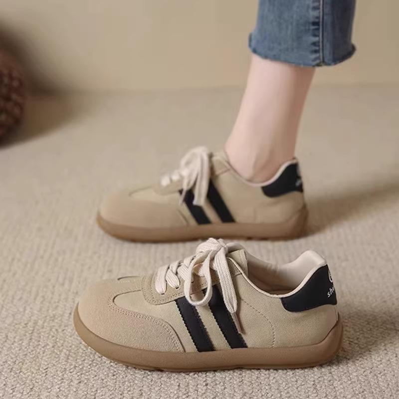 

2025 Women s Retro Flat-Bottom Trainers: Fashionable, Versatile, Lightweight Autumn Sports Shoes 36 чёрный/хаки