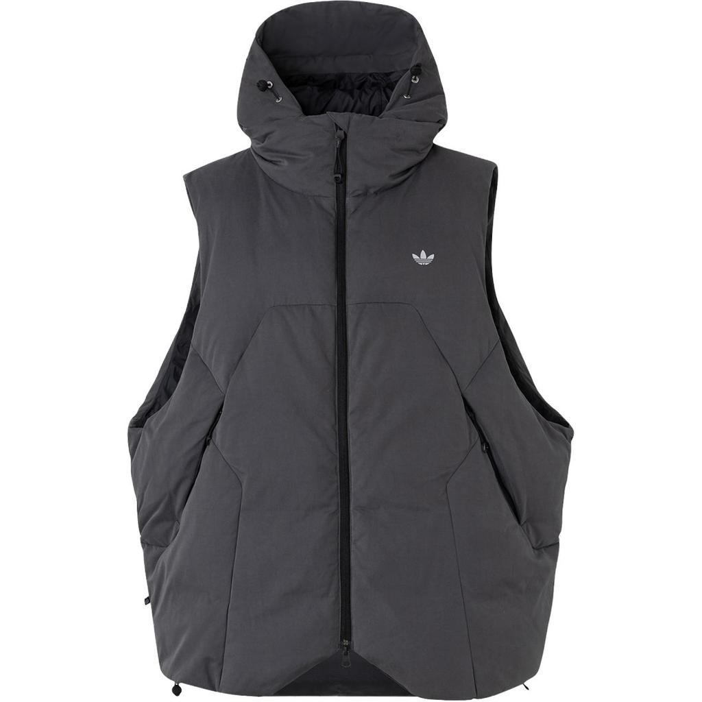 Adidas Originals X Hamcus Capsule Collection Striped Colorblock Oversized Hooded Puffer Jacket Unisex Outerwear Black HY6367