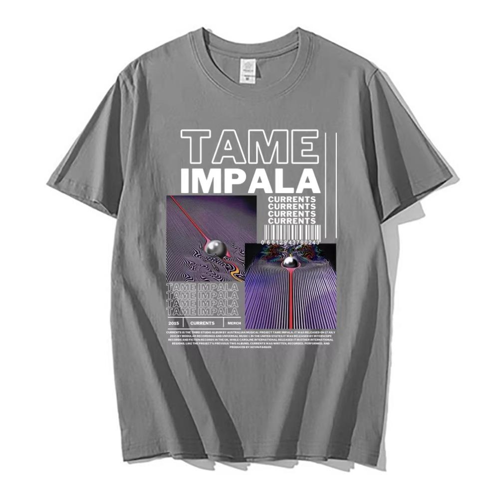 Tame Impala Currents Graphic Print Tshirts Men Women Fashion Oversized Tshirts Short Sleeve Mens Lndie Pop Rock Music T Shirts