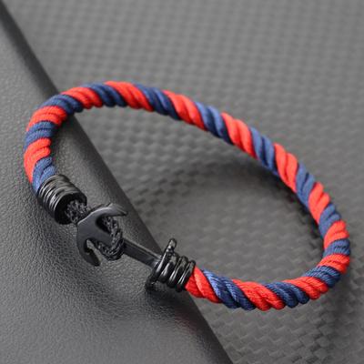 Pulsera Simple de Ancla para Hombre Vintage Trenzada Cuerda Milanesa Mujer Estilo Marino Camping Estudiante Joyería de Muñeca Regalo para Él