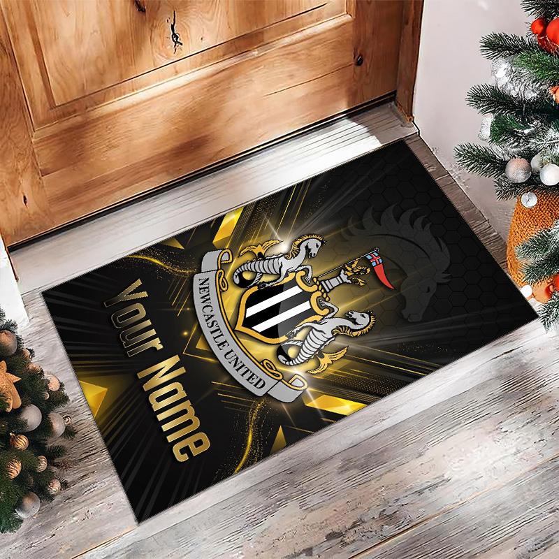 Newcastle United FC Printed Crystal Velvet Rug Non‑Slip Crystal Velvet Carpet For Sofa Bedroom Indoor Home Decoration