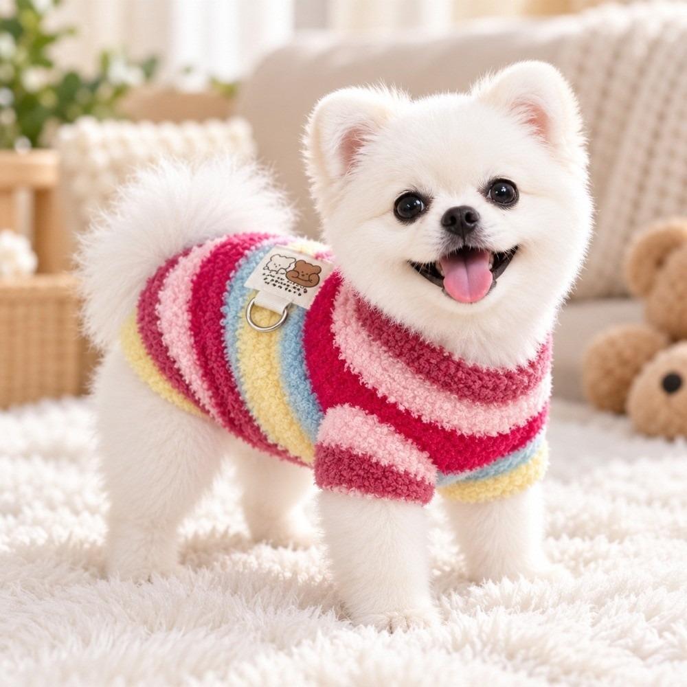 Fleece-lined Dog Warm Clothes Windproof Plush Dogs Coat Fashion Pet Clothes Puppy