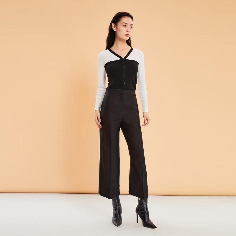 VEROMODA Women's Mid-Waist 7/8 Straight Leg Suit Pants