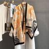 Winter Neck Warmer Scarf For Women Thickened Tassel Pashmina Shawl Cashew Print Faux Cashmere Warps Autumn Elegant Blanket