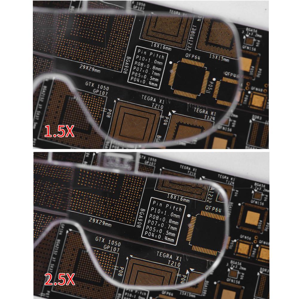 4.5x Nositelná lupa Nastavitelné LED lupy Brýle pro čtení knih a novin