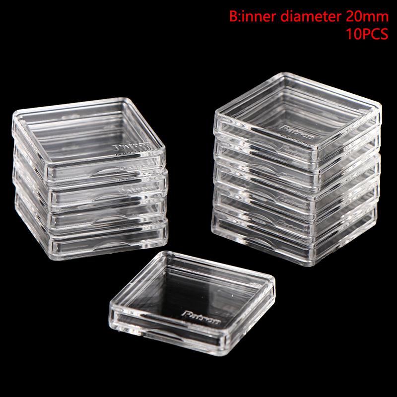 10 Pcs Square Clear Protector Containers Case For Token Board Game Holder Boxes