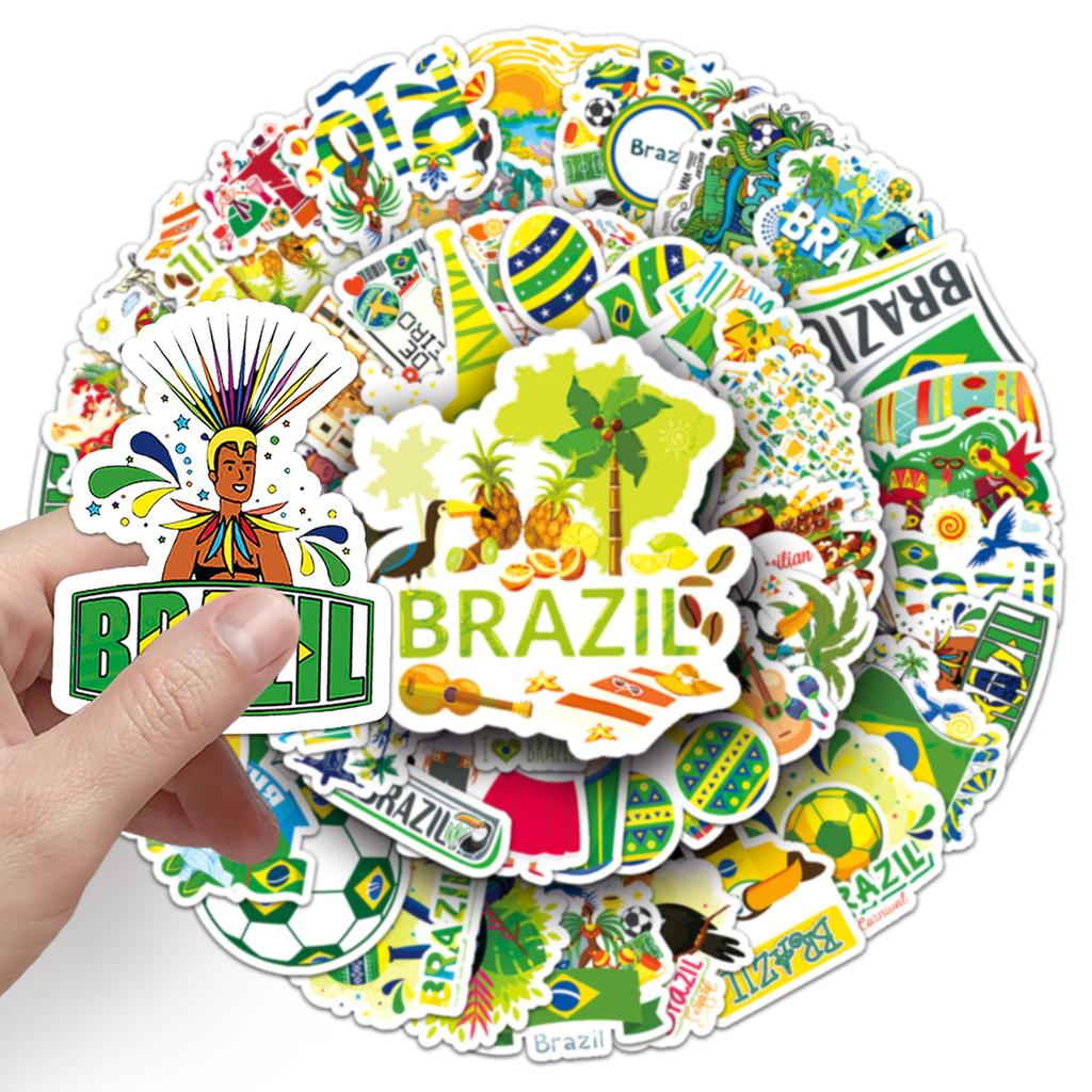 50 Brazilian Personality Cartoon Outdoor Travel Scenery Decorative Suitcase Notebook Stickers