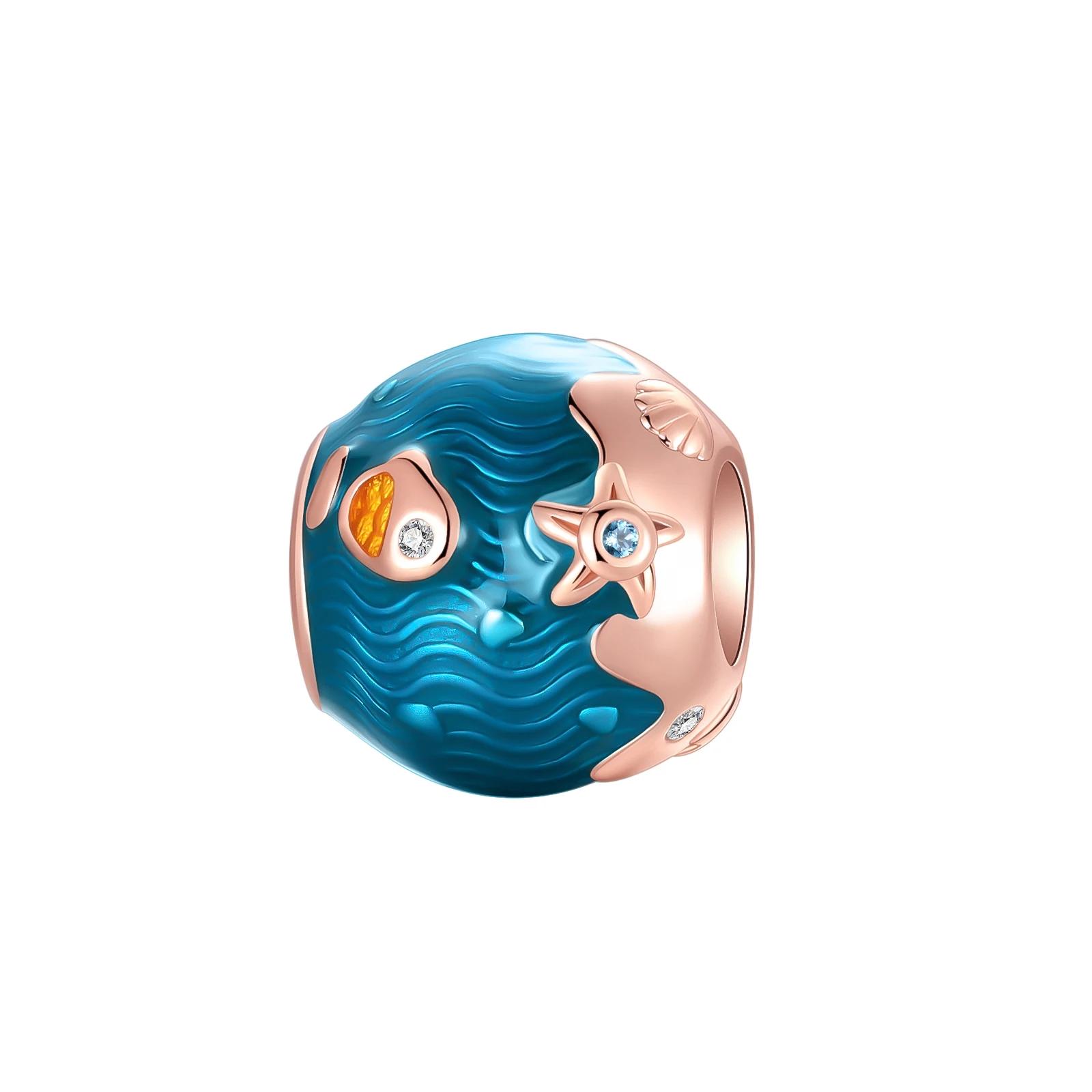 

SeaStar Turtle Ship Mermaid Sea Collection Pendant fit Charm copper Bracelets Do It Yourself Women Jewellery Gift Boutique charms 4mm
