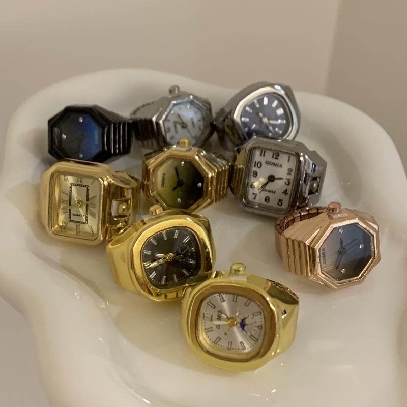 Ring Watch Selling Mini Finger Watch Creative Alloy Shell Finger Square Dial Couple Men And Women