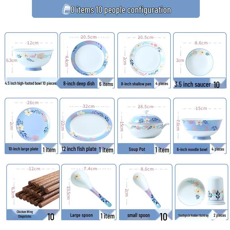 Ru Han 60-Piece Chinese Ceramic Dinnerware Set