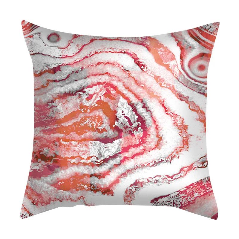 Living Room Bedroom Car Sofa Cushion Wholesale Geometric Abstract Peach Skin Pillowcase