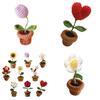 Potted Plant Handmade Crochet Artificial Knitting Flower Home Decor Diy
