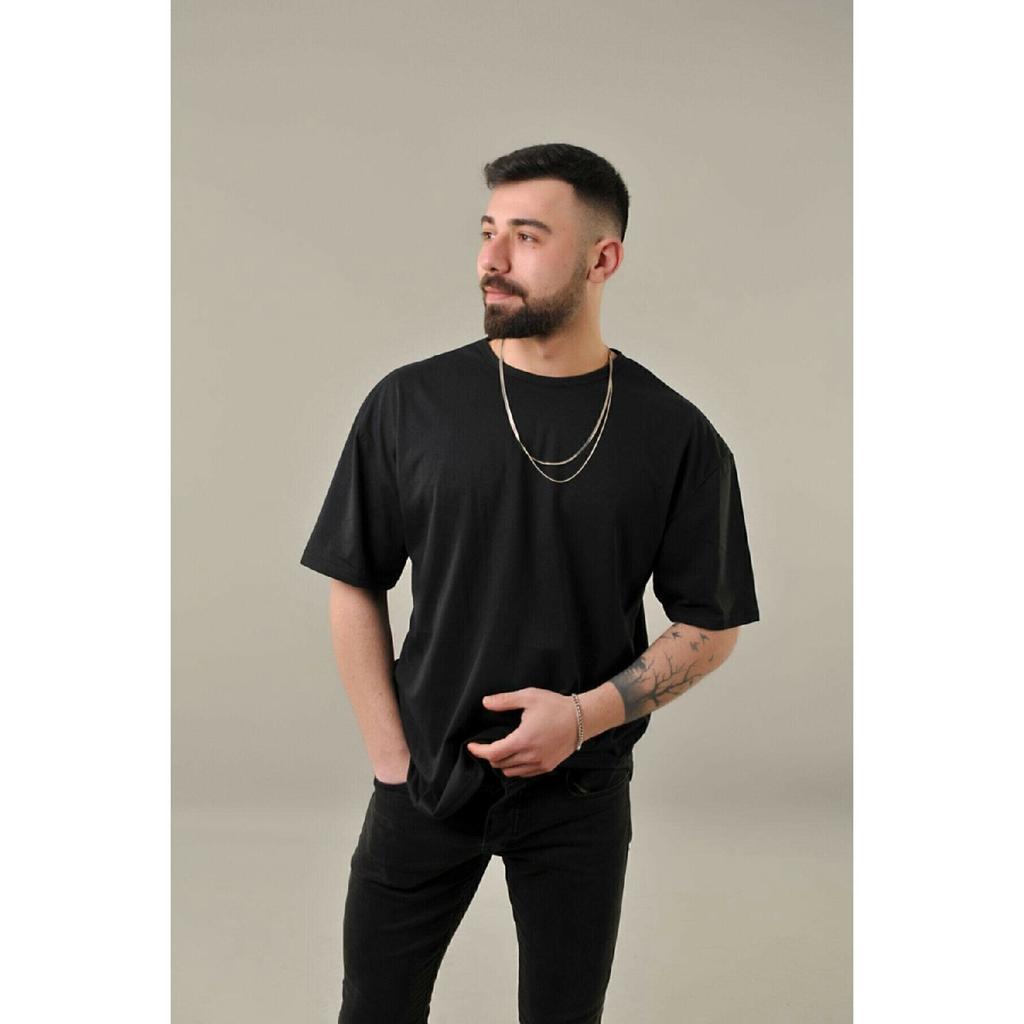 Men's Black Summer Oversize Short Sleeve Loose-cut T-shirt