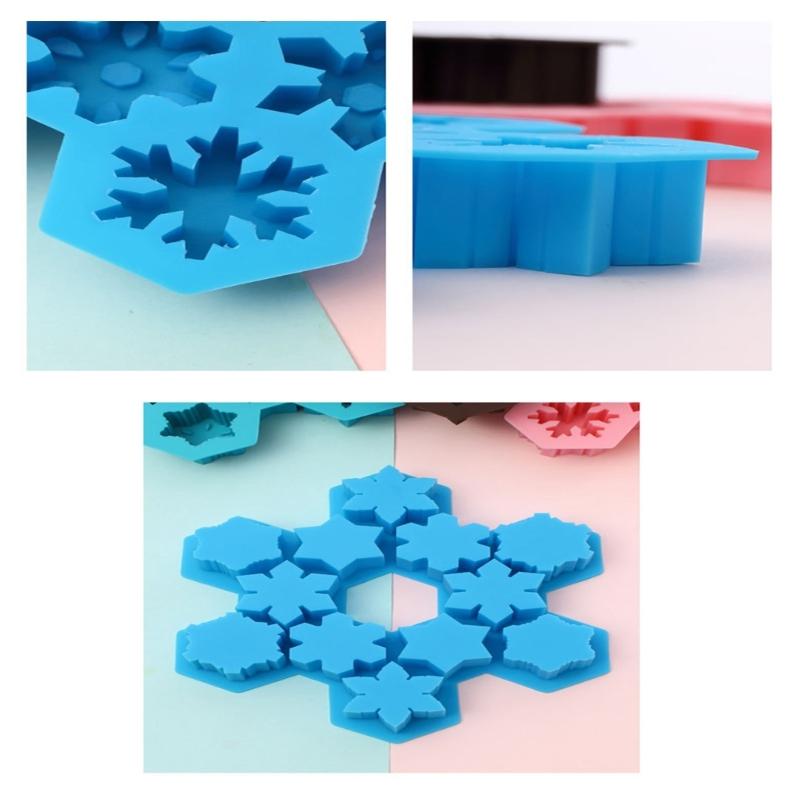 Food Grade Silicone Ice Cubes Tray With 6 Unique Snowflake Designs Baking Tool Perfect For Chocolate And Candy Making