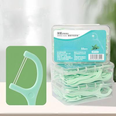 Portable Disposable Dental Floss Plastic Toothpick High Tension Dental Floss Stick Dental Floss Box Oral Care